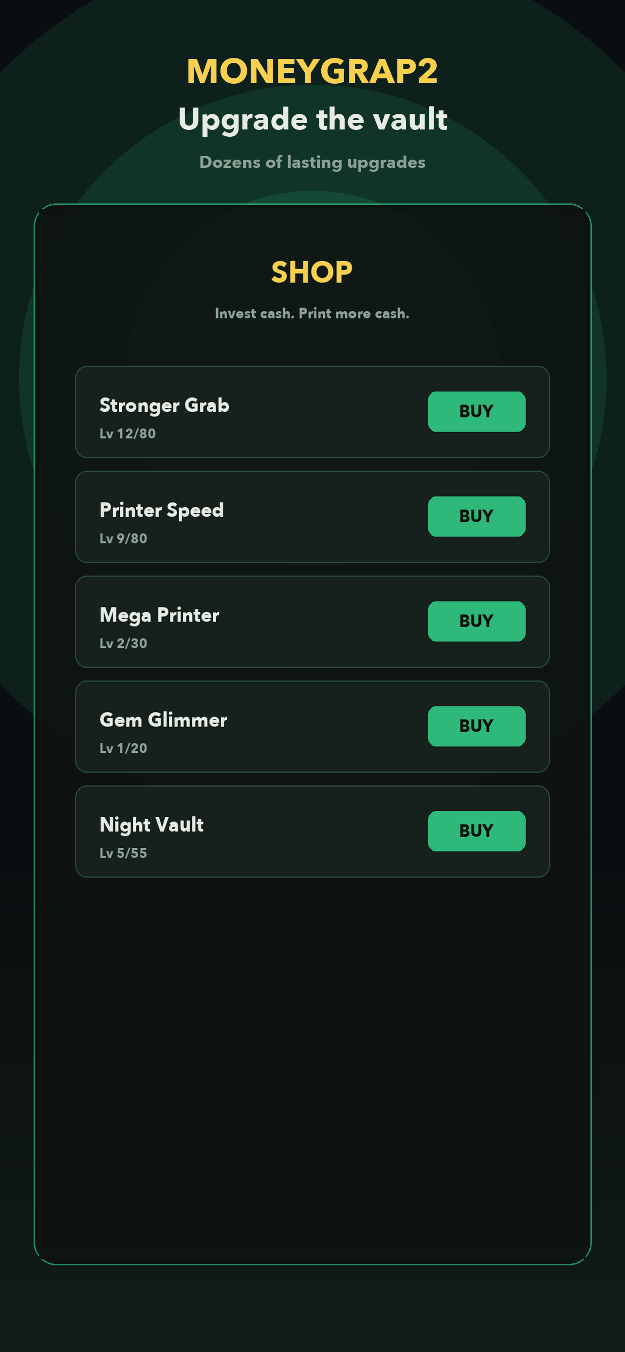 Shop upgrades